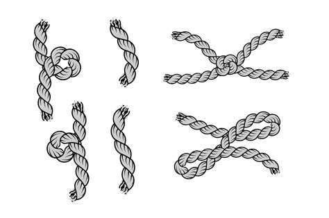 Premium Vector Vector Illustration Of Twisted Rope Designs Of Various Knots And Braided Rope