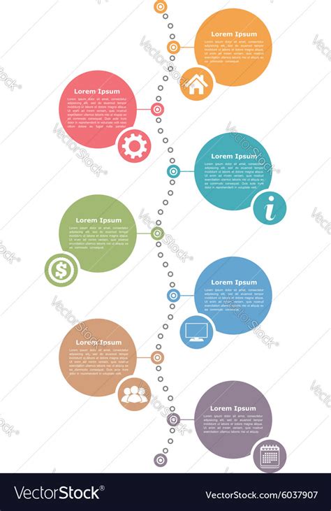 Vertical Timeline Template Royalty Free Vector Image - VectorStock