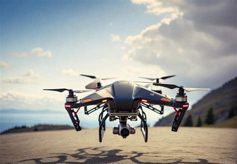 Premium Photo | A quadcopter with a camera on board takes flight