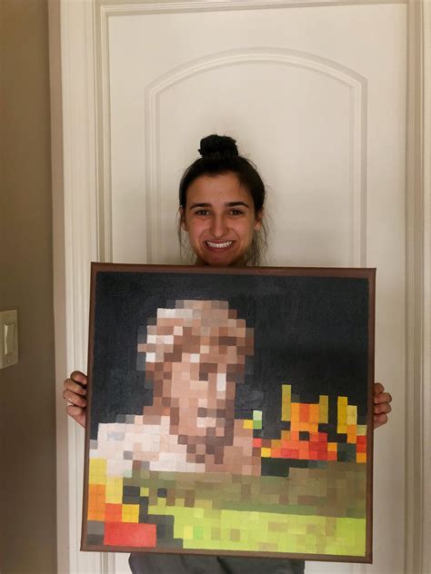 my version of the Minecraft “Bust” painting : r/PaintersAndPaintings