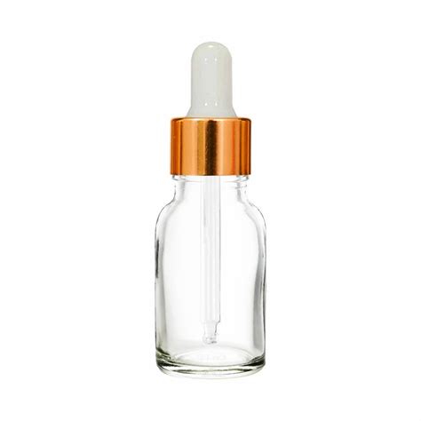 15 Ml Transparent Empty Glass Bottle Glass Dropper Golden Ring Silicon