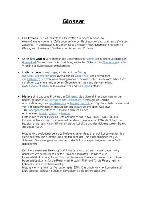 Glossar Genetik Ein Paar Wichtige Begriffe Glossar Das Proteom Ist