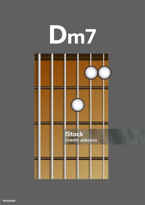 Chord Diagram Tab Tabulation Finger Chart Basic Guitar Chords Chord Dm7 Stock Illustration