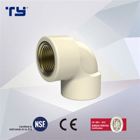 Female Elbow BRASS Of Hot And Cold Water Plastic Fitting ASTM D2846 Standard Plastic CPVC
