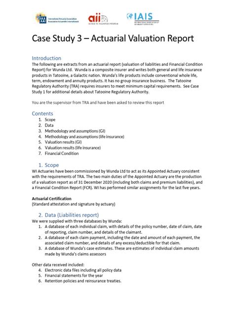 Case Study 2 Actuarial Valuationreport Pdf Insurance Vehicle