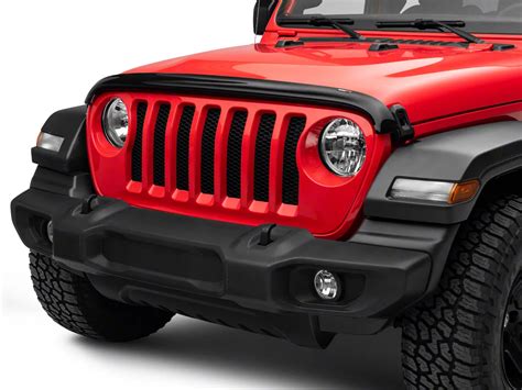 Weathertech Jeep Wrangler Stone And Bug Deflector Dark Smoke 50273 18 24 Jeep Wrangler Jl