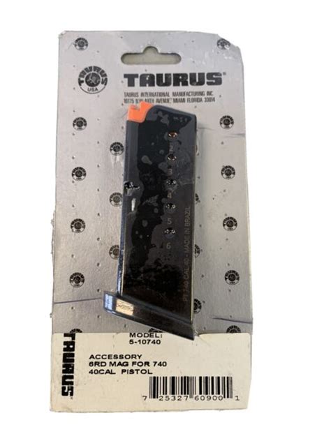 Taurus Pt740 740 Slim 40 Sandw 6 Round Magazine Black Steel For Sale Online Ebay