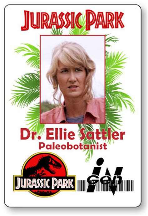 Dr Ellie Sattler From Jurassic Park Name Badge With Magnet Etsy