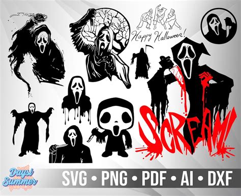 Scream Silhouette Svg Png Dxf Pdf Ai Etsy