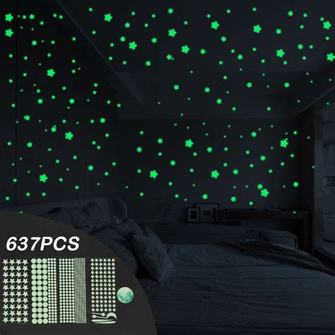 Hotbest Realistic D Domed Glow In The Dark Stars Dots In Sizes