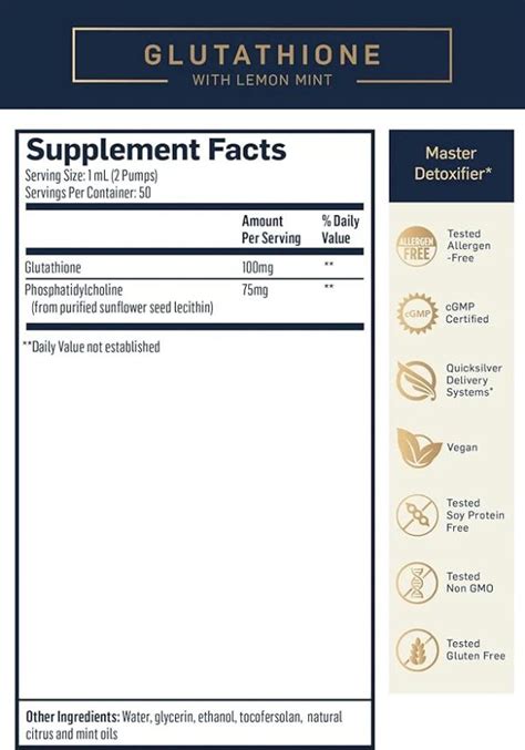 Quicksilver Scientific Liposomal Glutathione Superior Absorption Oral