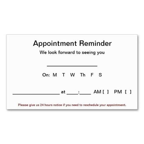 Appointment Reminder Card Template For Your Needs - Riset