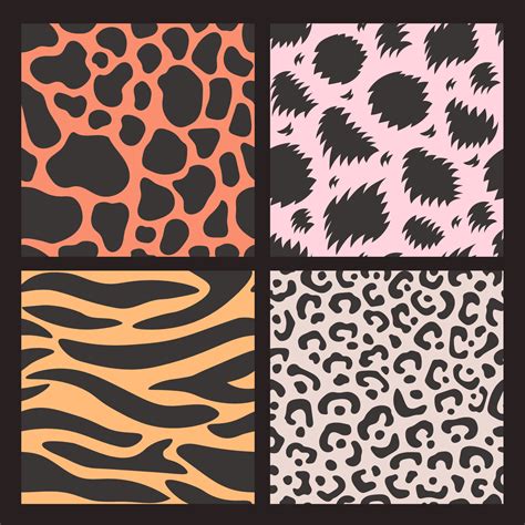 Animal fur seamless patterns set 23216785 Vector Art at Vecteezy