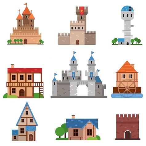 Premium Vector Medieval Historical Buildings Of Different Countries