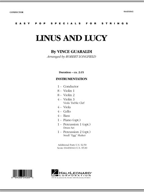 Linus And Lucy By Robert Longfield Sheet Music For Orchestra At Sheet