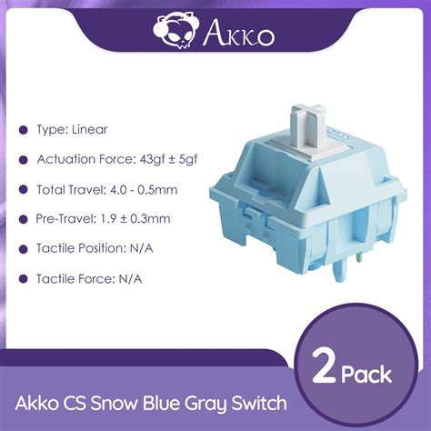 Akko CS Snow Blue Grey Switch 5 Pin 43Gf Linear Switch Compatible With