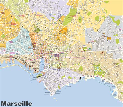 Marsella Street Map Mapa De Calle De Marsella Francia Provenza Alpes Côte Dazur Francia