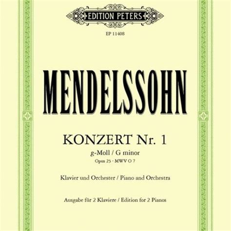 Mendelssohn Piano Concerto No In G Minor Op Pianoworks Inc