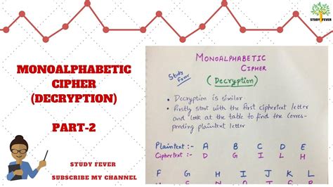 MONOALPHABETIC CIPHER WITH EXAMPLE || DECRYPTION || (SUBSTITUTION TECHNIQUE) || PART - 2 - YouTube