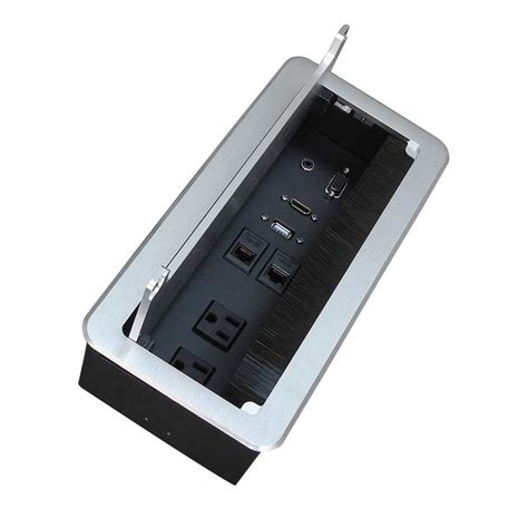 Buy Zeshan Table Power Connectivity Box For Conference Desktop Silver