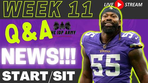 Week 11 Fantasy Football Live Stream Start Em Sit Em 2022 Fantasy Football Youtube