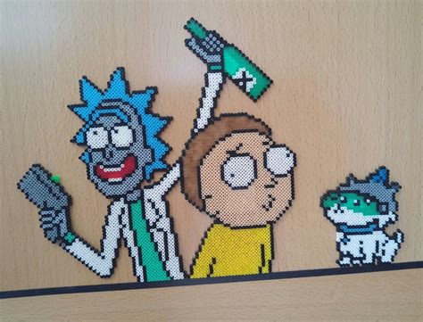 Rick And Morty Hama Beads Punto De Cruz Perler Beads Puntos