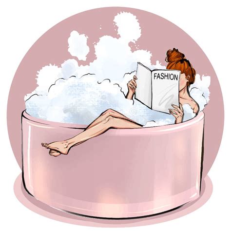 Woman Taking Bath Foam Stock Illustrations 529 Woman Taking Bath Foam