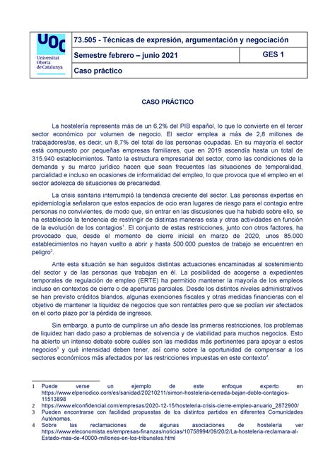 73505 Caso 2020 2021 2 CAST 73 Técnicas de expresión argumentación