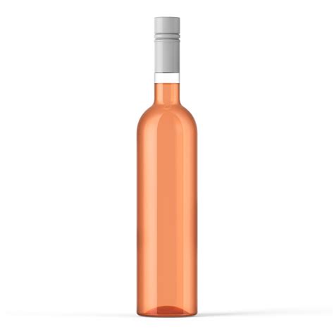 Premium Photo | A bottle of orange wine with a silver cap.