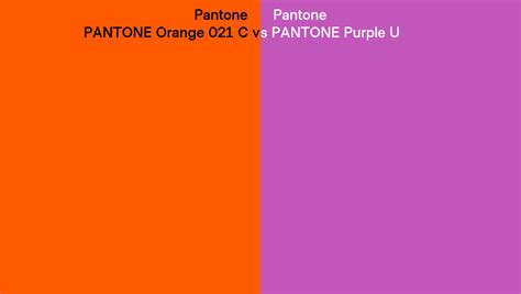 Pantone Orange 021 C Vs Pantone Purple U Side By Side Comparison