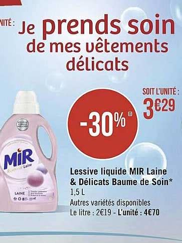 Promo Lessive Liquide Mir Laine D Licats Baume De Soin Chez G Ant