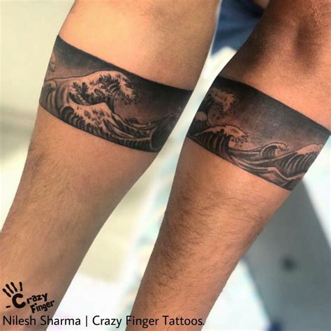 Japanese Wave Tattoo Forearm Band Tattoos Waves Tattoo Band Tattoo