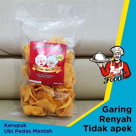 Jual Aneka Snack Promo Kerupuk Ubi Pedas Mentah 250gr Krupuk Ketela