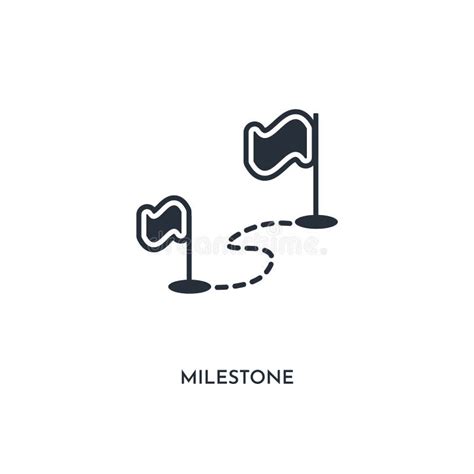 Milestone Icon On White Background Simple Element Illustration From