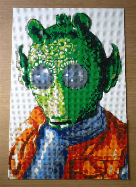 Greedo Mosaic Star Wars Concept Art Lego Mosaic Lego Wall Art