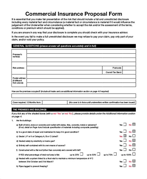 Insurance Proposals Templates Financial Report