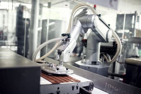 Chocolate Production Line In Industrial Factory Stock Photo Image Of