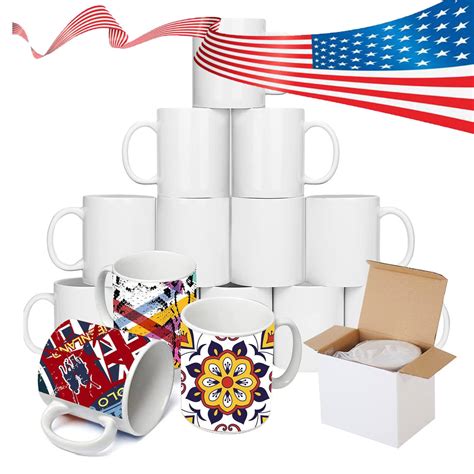 Usa Warehouse Ceramic White Sublimation Mug 11 Oz Blank Mugs With Box Sublimation Mugs And