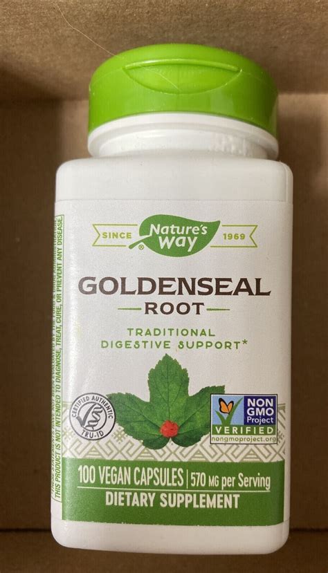 Nature S Way Goldenseal Herb 100 Capsules Brand New Sealed Ebay