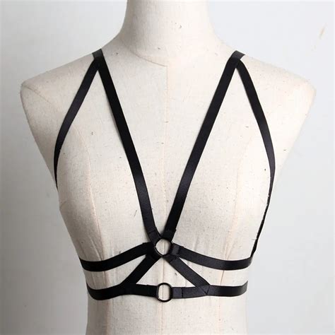 2017 Fashion Bust Bondage Bra Sexy Bust Goth Garterbelt Black Elastic