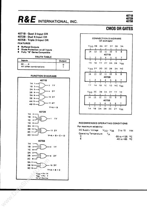 Scl B Datasheet Gates Equivalent R E International