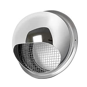 Wall Mountable Metal Round Bull Nose Vent With Wire Grille 7 1 Inch