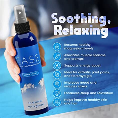 Activation Products Ease Magnesium Spray For Pain And Muscle Tension Magnesium Topical Spray