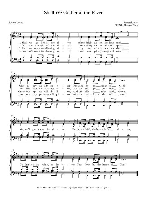 Shall We Gather By The River Sheet Music For Piano Notes