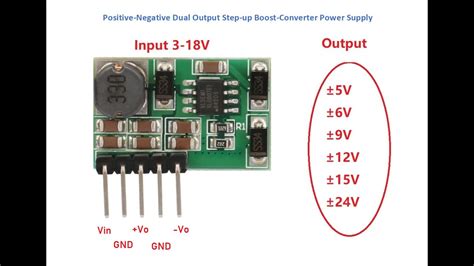 Positive Negative Dual Output Step Up Boost Converter Power Supply