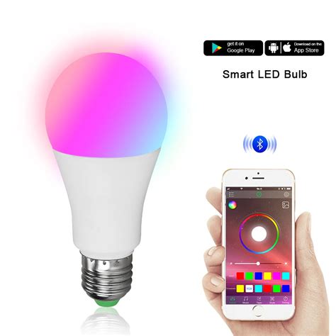 Smart E27 LED Bulb Bluetooth Dimmable Lamp RGBW Timing Light Bulbs