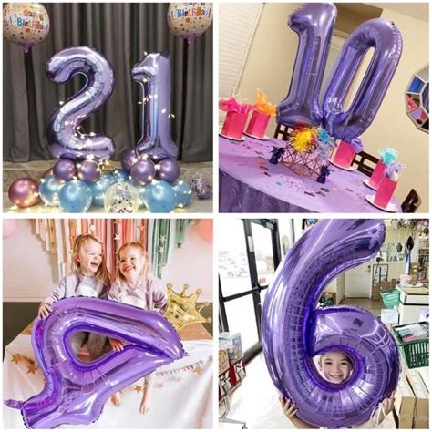 Ballons 42E Anniversaire Décoration Violet 40 Pouces Nombre Géant