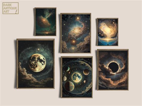 Set of 6 Celestial Prints Celestial Print Witch Decor - Etsy