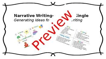 Narrative Writing Generating Ideas By KC S Corner TPT