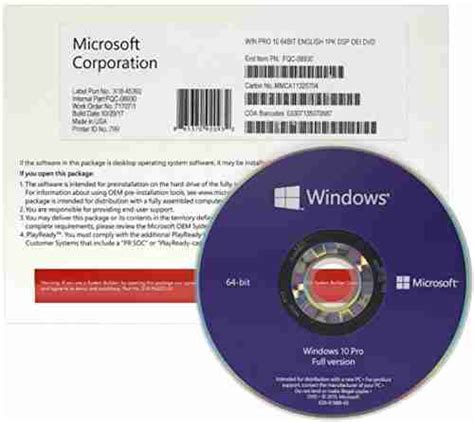 Microsoft Win Pro Bit Eng Intl Pk Dsp Oei Dvd Oem Almiria Kenya